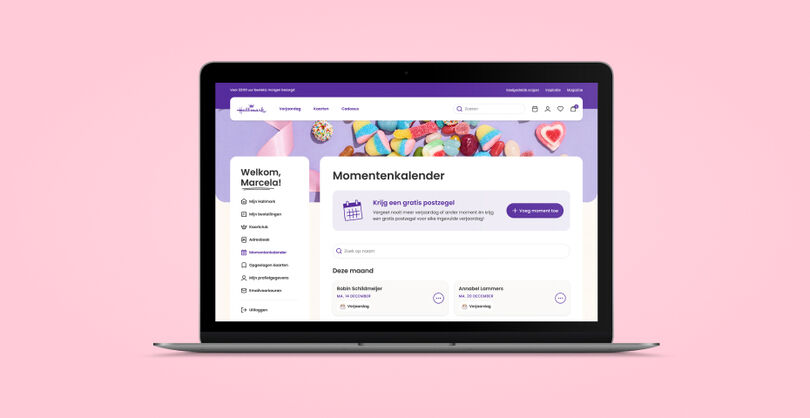 Laptop met de pagina erop zichtbaar