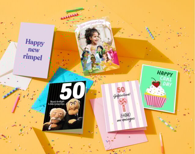6 verschillende verjaardagskaarten