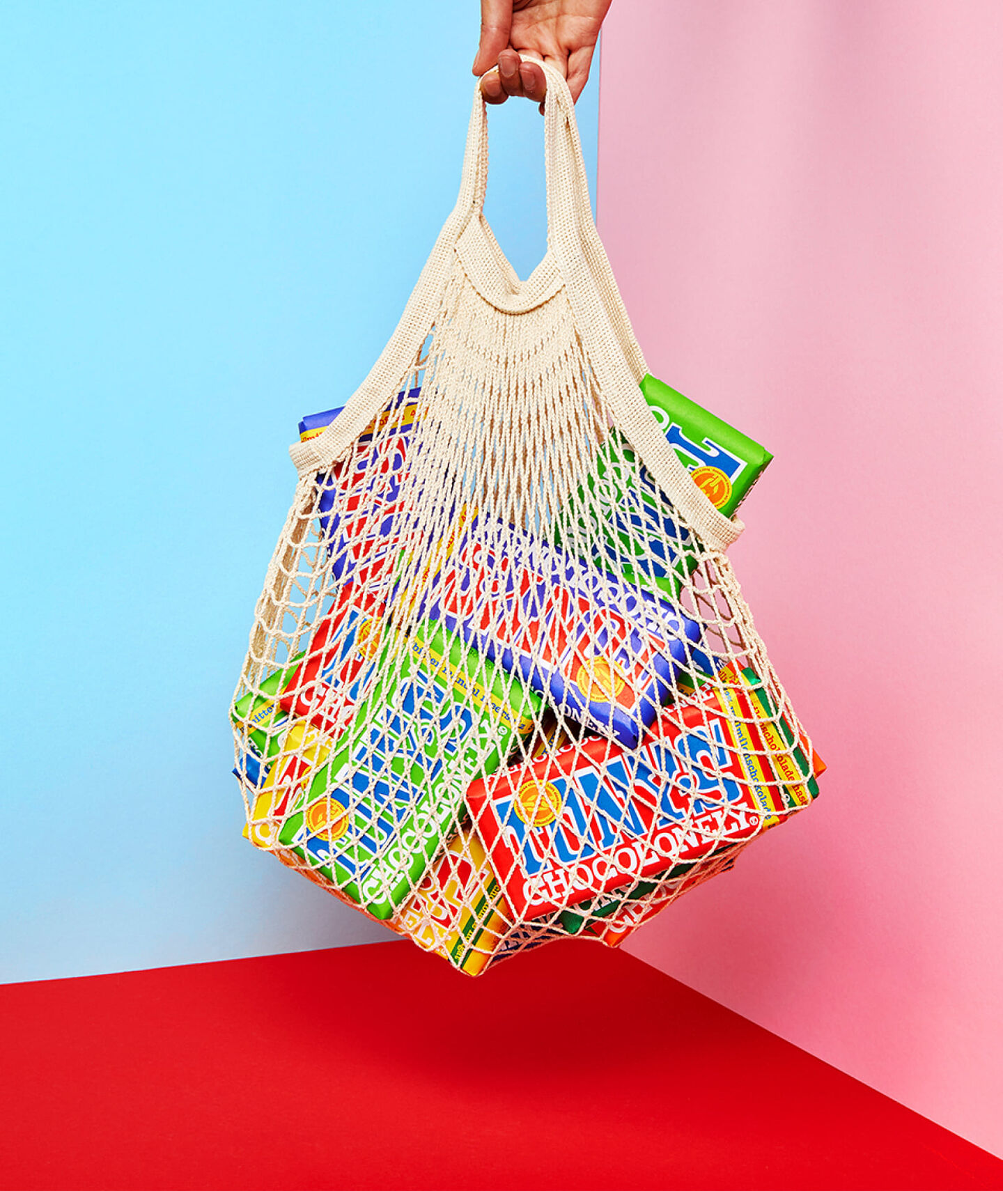 Tas met chocoladerepen van Tony's Chocolonely