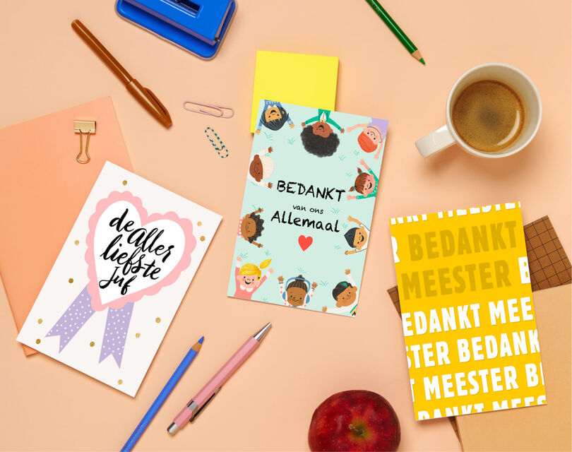 bedankt juf en meester kaarten