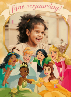 Verjaardagskaart foto Disney prinsessen