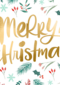Kerstkaart merry christmas kersttakjes en hulst
