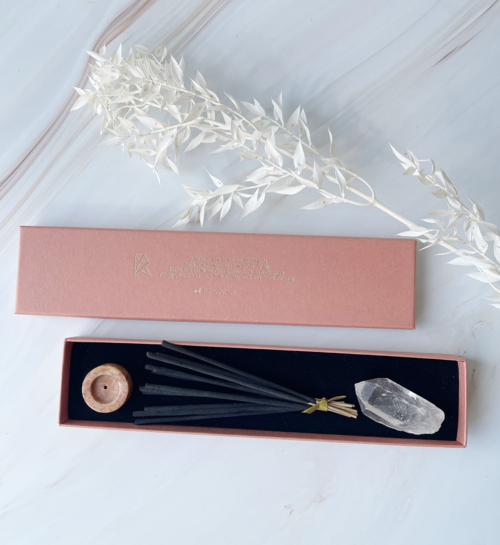 Rockstyle Edelsteen Wierook Cadeauset Bergkristal en Kaneel-Sinaasappel