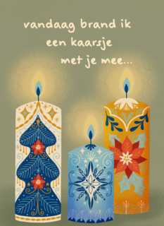 Kerstkaart vandaag brand ik een kaarsje met je mee