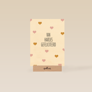 gefeliciteerd kaart vrouw van hartjes gefeliciteerd