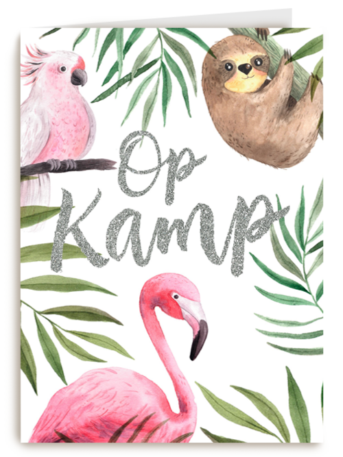 Op kamp kaart jungle dieren