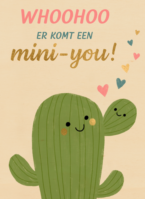 Houten Kaart Zwangerschap Felicitatie | Houten Kaart Hallmark | Zwangerschap Felicitatie | Whoohoo Er Komt Een Mini You