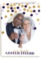 gefeliciteerd kaart foto stijlvol ballon en  confetti