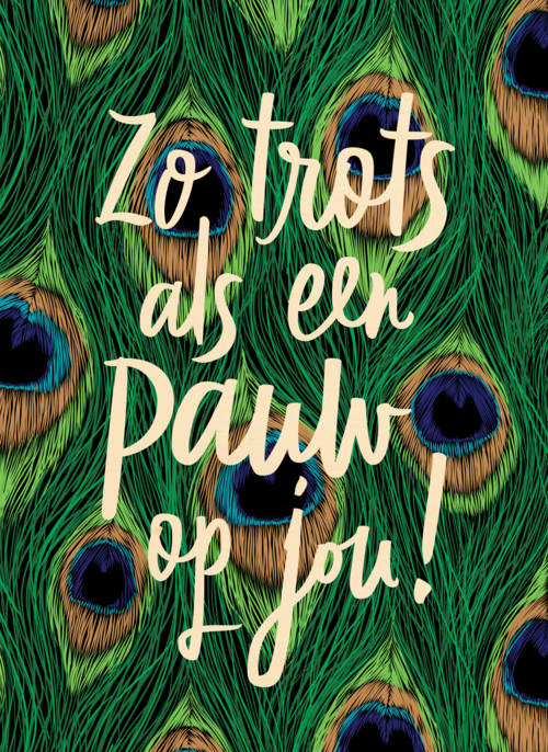 geslaagd kaart zo trot als een pauw