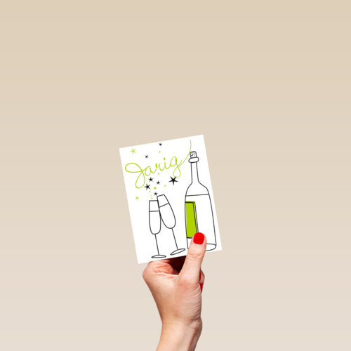 tekening champagne en glazen