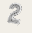 Cijferballon 2 Jaar Zilver XL