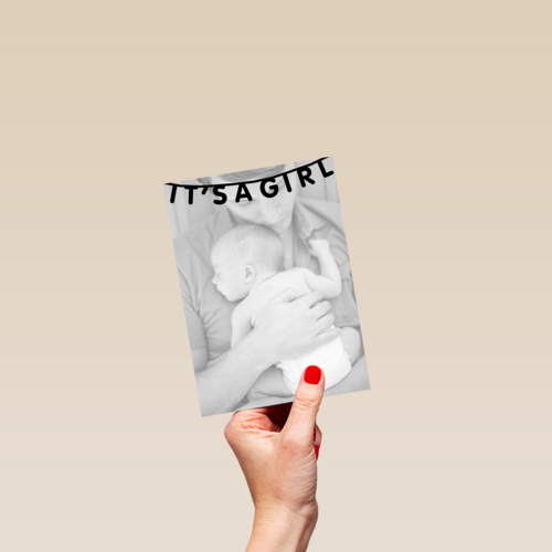 fotokaart enkel its a girl vlaggetje