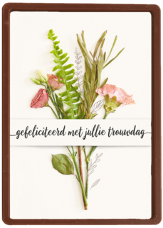Trouwdagkaart Boeket bloemen Gefeliciteerd met jullie trouwdag
