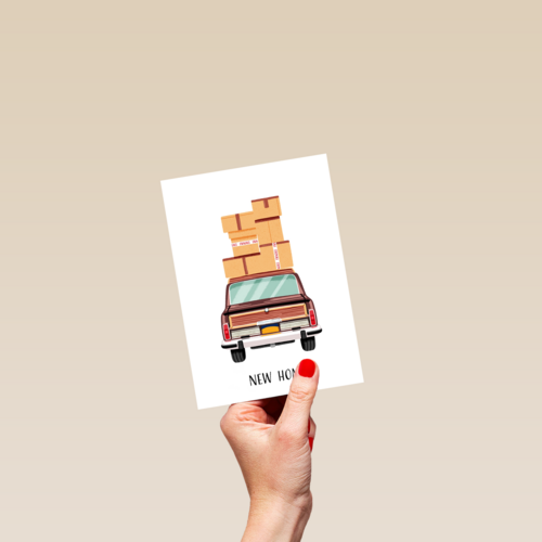 new home car with boxes