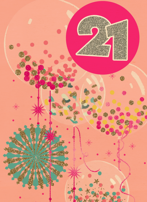 ballonnen met confetti voor 21ste verjaardag