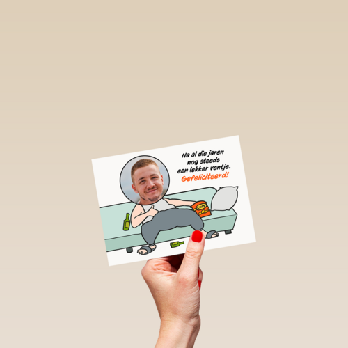 Verjaardagskaart foto man grappig