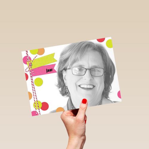 fotokaart vrouw roze