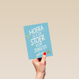 hoera er is een stoer klein jongetje geboren