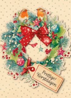 Roodborstjes kerstkrans