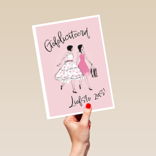 een felicitatiekaart voor een lieve zus