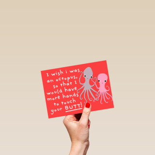 Valentijnskaart I wish I was an octopus