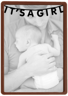 fotokaart enkel its a girl vlaggetje