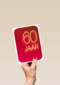 Verjaardagskaart 60 jaar rood