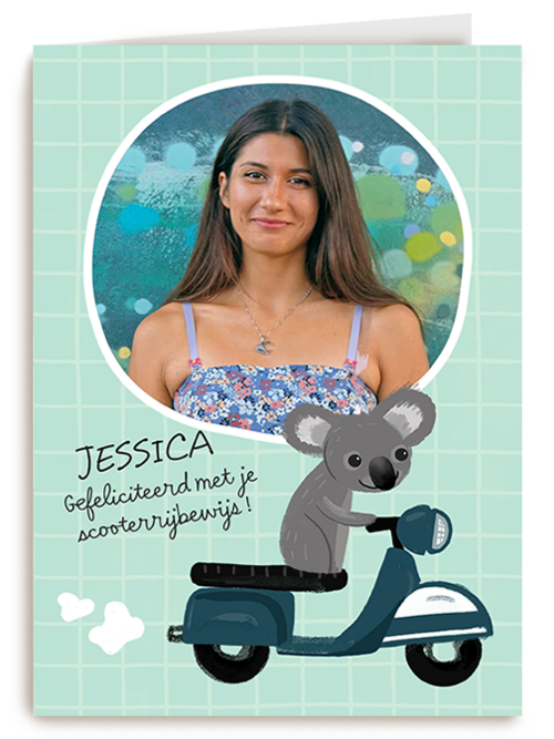 Fotokaart Rijbewijs | Fotokaart Hallmark | Rijbewijs | Scooter Rijbewijs Gefeliciteerd Met Naam En Foto