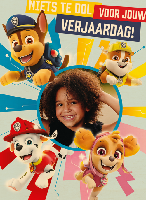 Paw Patrol kaart verjaardag fotokaart