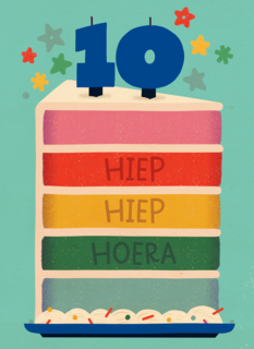 Hiep Hiep Hoera 10 jaar jongen