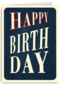 Verjaardagskaart happy birthday blauw