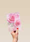 Roze rozen voor diamanten huwelijk