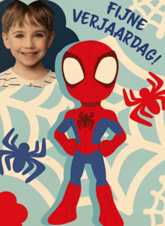 Fotokaart verjaardag spidey