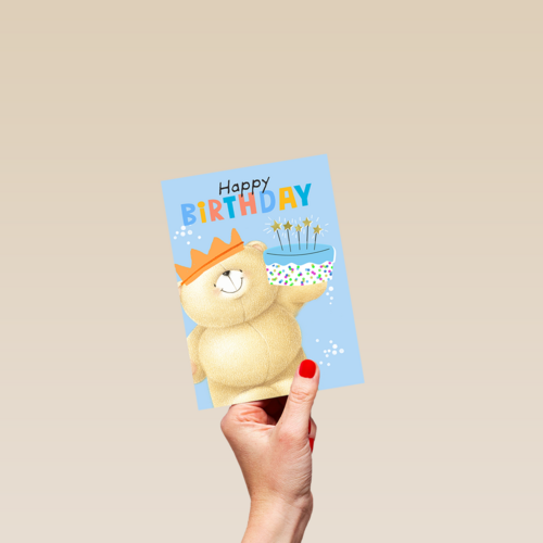 Forever Friends Happy Birthday cake blue