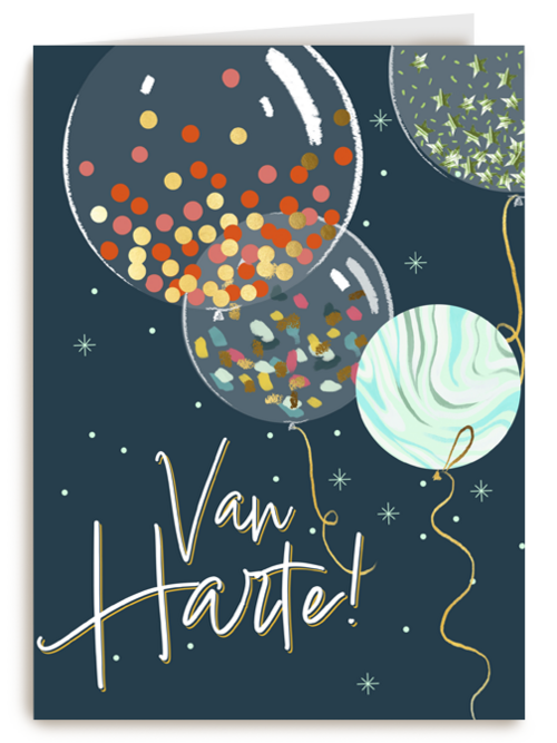 van harte met feestelijke ballonnen