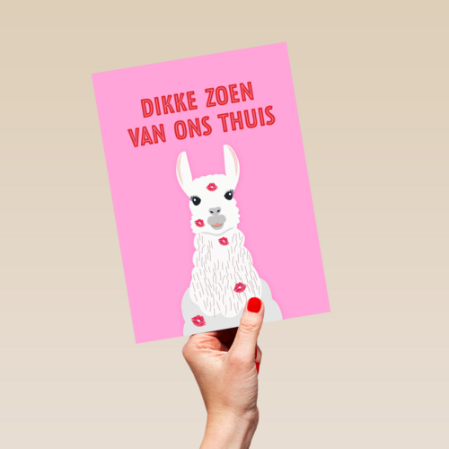 dikke zoen van ons thuis alpaca