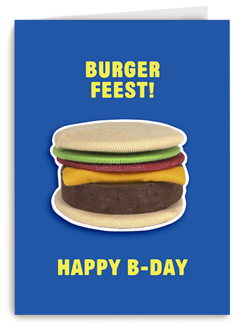 Verjaardagskaart Hallmark | Eat My Socks Burger Feest