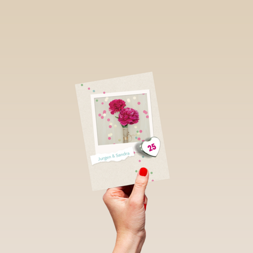 polaroid met roos