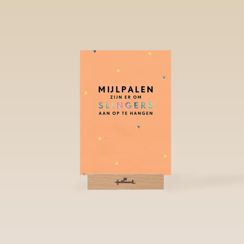Gefeliciteerdkaart Mijlpalen zijn er om slingers aan op te hangen