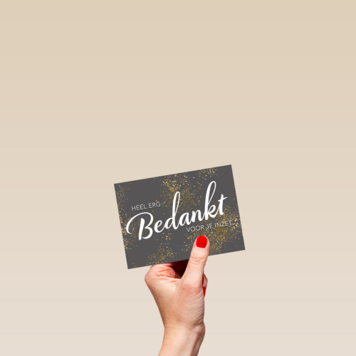 bedankt kaart zakelijk bedankt voor je inzet