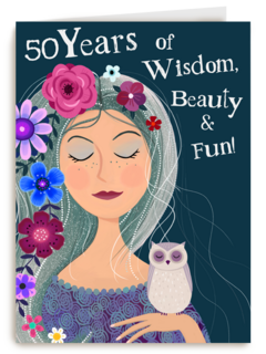 Verjaardagskaart 50 vrouw 50 years of