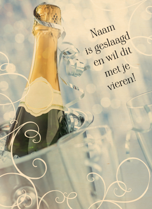 Houten Kaart Examenfeest | Houten Kaart Hallmark | Examenfeest | Examen Feest Bubbels