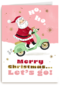 Kerstmis Kerstman Op Scooter