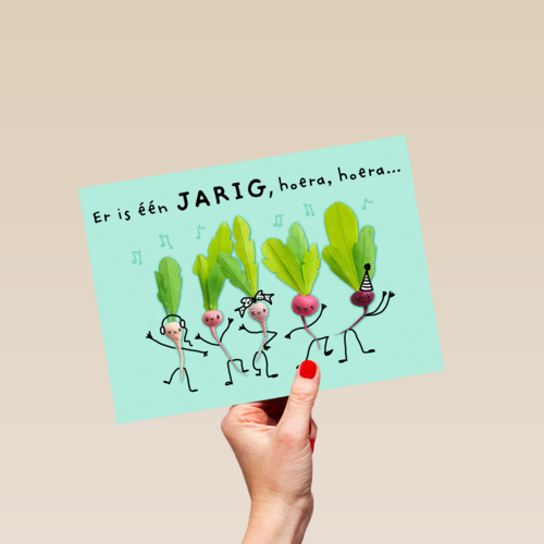 verjaardag kaart klassiek er is er een jarig hoera hoera