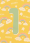 Verjaardagskaart 1 jaar regenboog