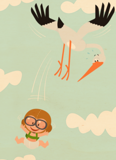 geboorte zoon ooievaar baby grappig