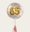 Ballon 65 jaar Confetti Goud 