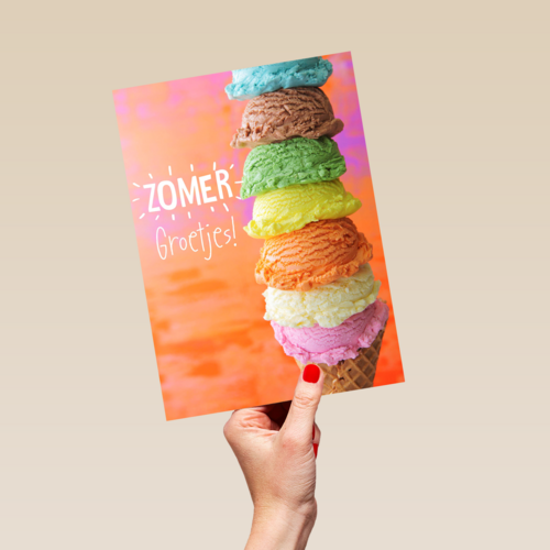 gekleurd ijsje zomer groetjes