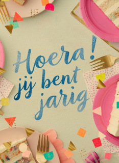 Verjaardagskaart tiener meisje Hoera jij bent jarig