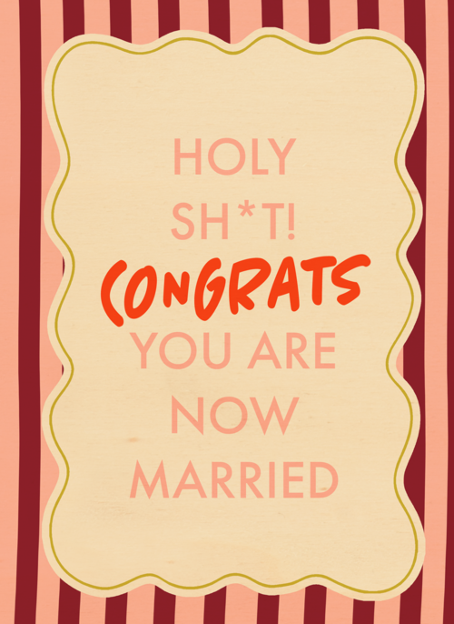 Houten Kaart Felicitatie Huwelijk | Houten Kaart Hallmark | Felicitatie Huwelijk | Holy Sht Congrats Married